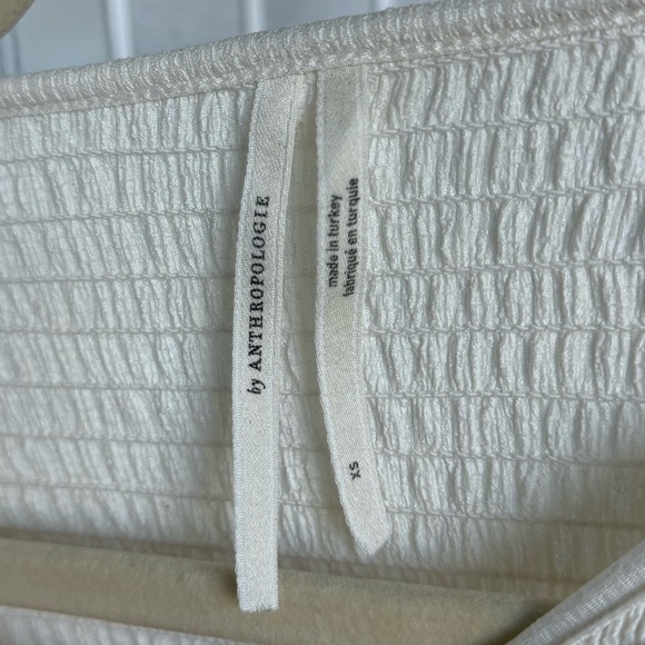 Anthropologie Ivory Smocked Top - Picture 5 of 7